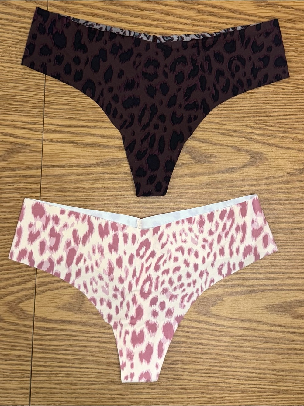 NWOT Victoria’s Secret Thong Panties Set of 2…Maroon/Black and Pink/Purple XL